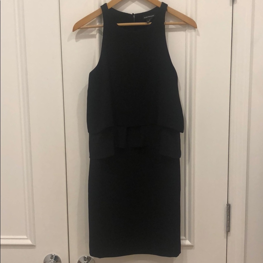 Club Monaco Black Ruffle Dress Open Back Dress